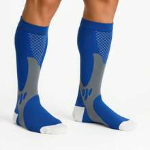 Sports Compression Socks Running Cycling Professional Football Functional Training Volleyball Football Skate Socks - Màu xanh lam - Xem 2