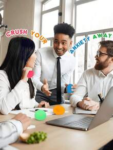 1 buc. Minge colorată pentru ameliorarea stresului, minge elastică prin stoarcere, minge moale pentru ameliorarea stresului, jucărie senzorială pentru mână, instrument mic pentru ameliorarea anxietății, potrivit pentru cadou de petrecere de ziua de naștere, poate fi folosit ca umplutură Gashapon, masaj pentru ameliorarea stresului prin presopunctură pentru adulți, cadou de petrecere, minge elastică, jucărie cu minge elastică, decor de petrecere tricotat, minge elastică prin stoarcere - cel mai bun cadou pentru familie și prieteni (culoare aleatorie) - Stil aleatoriu - Vizualizare 4