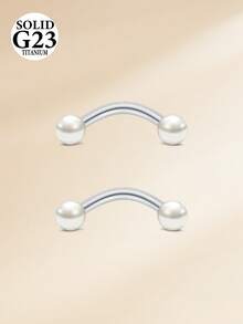 2PCS 16G G23 Titanium Alloy Eyebrow Rings Tragus Helix Rook Daith Earrings Lip Ring Barbell Body Piercing Jewelry Retainer 8mm 10mm - Pearl Ball - View 11