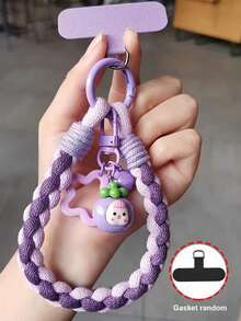 四股加厚短款水果娃娃编织手机挂绳，创意耐用防丢手机挂饰 - 彩色 - 查看 8