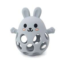 1pc Baby Hollow Rabbit Teether, Silicone Grab Ball Toy, Easy To Grip, Great Gift For Easter, Thanksgiving, Christmas - Multicolor - View 11