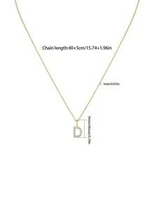 SYMFNY S925 Silver Necklace, 26 Letters A-Z, 14K Gold Plated, Gift For Girlfriend, Lady, Girl On Valentine's Day - Yellow Gold - View 5