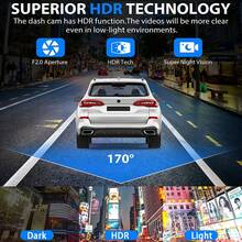 3-Channel 1080P Front And Rear Built-In Dash Cam, 3-Way Car Camera With 32GB Memory Card, Infrared Night Vision, 24/7 Parking Monitoring, G-Sensor, Loop Recording, Suitable For Cars And Trucks, 150mAh Battery Capacity - Dashcam - View 9