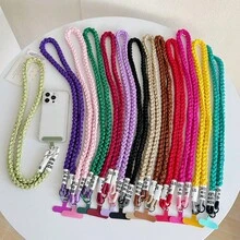 一套创意四股编织绳腕带，适用于手机、车钥匙、挂绳、腕包、通用手机壳 - 彩色 - 查看 2