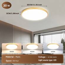 220V LED Ceiling Light, Available In Pure White/Wood Grain/Black/Gold, Home Decor Lighting Fixture, Suitable For Bedroom/Living Room/Study/Closet/Kitchen/Hallway/Studio/Office/Shop, Choose Appropriate Size Based On Usage Needs - LED Three-proof Ceiling Light - View 39