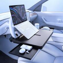 1pc Multi-Function Adjustable Car Steering Wheel Desk, Floating Cup Holder, In-Car Office Accessory - A - View 10