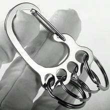 Stainless Steel Keychain In The Shape Of A Small Footprint, A Multi-Ring Personalized Anti-Loss Accessory For Car Keys - A - View 2