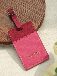 1pc Customized Dual-Color Shell Shaped Luggage Tag Personalized Initials Gold Foil Printing Privacy Name Card Handmade Vintage Vibes - Multicolor - View 11