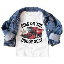 Dibs On The Buddy Seat Kids Shirt – Funny Combine Harvester T-Shirt – Farm Tractor Toddler Tee – Cute Farming Graphic Top For Boys Or Girls,Teen Girl Clothes, Girls' Clothes, Summer Clothes, Kids' Girls' Clothing, Kids' Boys' Clothes, Casual Printed Round-Neck Pullover Short-Sleeve T-Shirt, Summer Clothing For Students And Young Children, Parent-Child Clothing, Available In Children's And Adult Sizes, Suitable For Family Wear.World Cup T-Shirts, Easter T-Shirts, T-Shirts Suitable For Various Holidays. - trắng - Xem 1