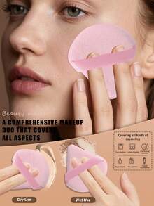 53PCS Makeup Tools Set Including:30PCS Makeup Brush Set+6PCS Triangle Powder Puffs+6PCS Mini Air Cushion Powder Puffs+3PCS Makeup Sponges+3PCS Mini Makeup Sponges+2PCS Hand Bowl Strap+1pc Hairband+1pc Makeup Brush Cleaning Tools+1pc Multi-Functional Zipper Toiletry And Cosmetic Bag Waterproof - Multicolor - View 6