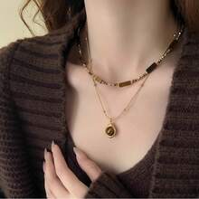 1 Piece/Set Retro Elegant Multi-Layer Tiger Eye Pendant Necklace, Women's Double-Layer Collarbone Chain Jewelry Set, Fashion Jewelry, Best Friend - Nhiều màu 2 - Xem 3