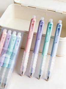 4pcs Lavender Erasable Pens, Blue Erasable Gel Ink Pens, 0.5mm Fine Tip, Refillable Erasable Gel Ink, Ballpoint Pens With Eraser Tip, Suitable For Stationery - One Size - View 4