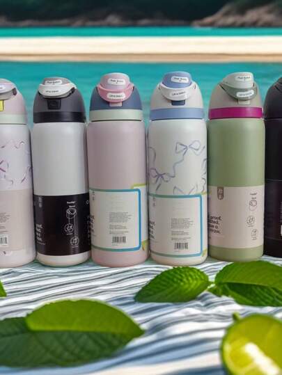 Owal-A 32oz Stainless Steel Insulated Water Bottle - Leak-Proof Sports Water Bottle With Dual Function Spout, Flip Lid Straw And Wide Mouth, Keeps Drinks Cold For 24 Hours, Suitable For Fitness, Travel And Daily Use