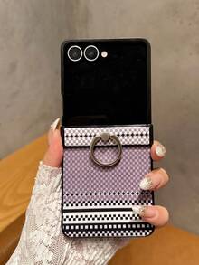 1个商务凯夫拉纹理指环支架，适用于三星Galaxy Z Flip 7、Z Flip 7FE、Z Flip 6、Z Flip 5折叠手机壳 - 彩色 - 查看 17