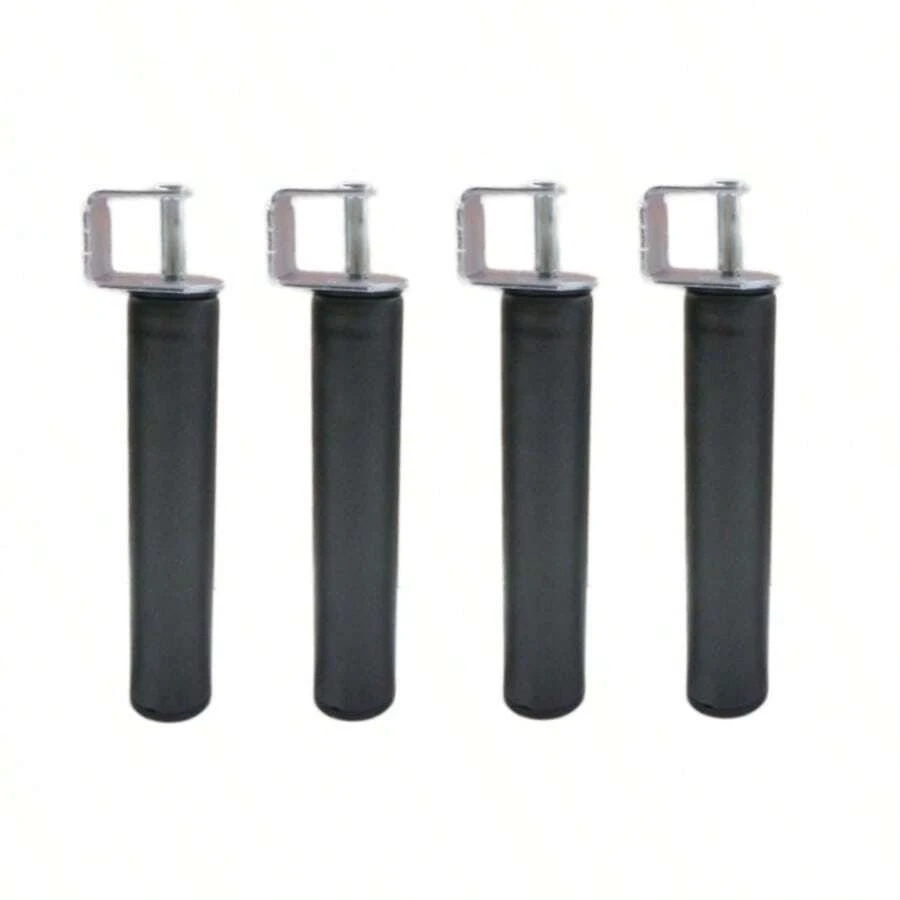 Miroytengo Conjunto de móveis para quarto com pés metálicos cilíndricos de 30 cm, na cor preta, com sistema de fixação + 4 grampos para a estrutura da cama, reduz ruídos e movimentos, melhora o conforto da cama, fácil montagem, estrutura de cama para quarto. - Preto - Ver 1