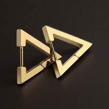 14K镀金极简几何方形和长方形耳环，精致优雅的礼物 - 彩色 - 查看 5