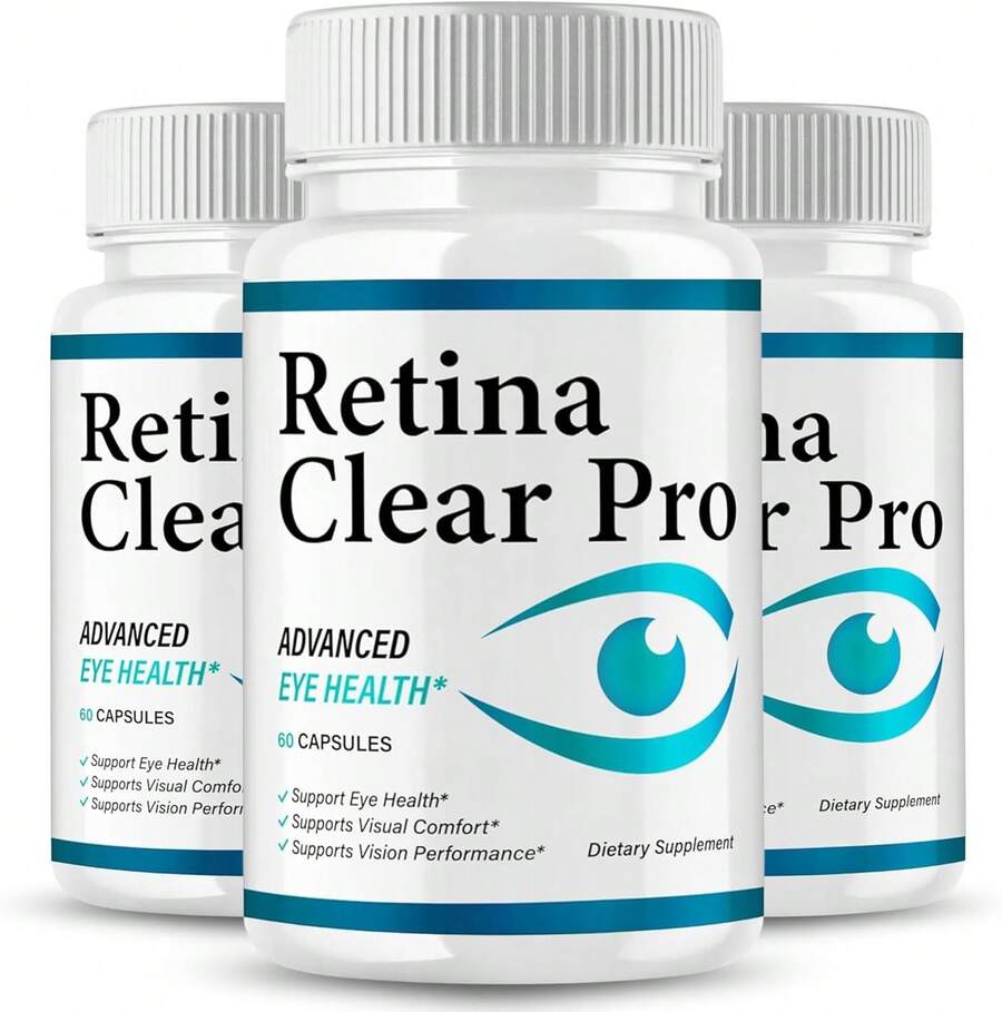 Original Retina Clear Pro Advanced Pills Capsule, Premium Formula, Natural Ingredients For Overall Eye Care Health & Balanced Healthy Vision   RetinaClear Pro   60 Capsules Each Bottle (Pack Of 3) - 1 - View 1