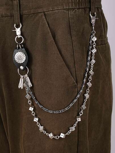 Hip-Hop Punk Metal Rivet Stage Performance Multi-Layer Belt Chain Costume For Jeans Accessories