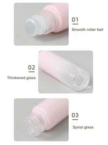 1pc Light Pink Ombre Glass Roller Perfume Bottle, Refillable Fragrance Container, Thick Glass Cosmetic Tool - View 1