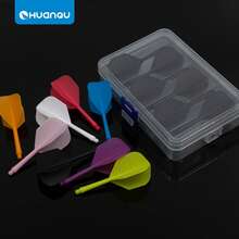 HUANQU 6 PIÈCES 2BA Plumes de fléchettes professionnelles universelles à filetage, Set de plumes de fléchettes d'une seule pièce, plumes de fléchettes professionnelles, anti-collision, ne se plient pas facilement, accessoires de fléchettes, manches de fléchettes universels 70 mm/75 mm/80 mm court/moyen/long, 8 options de couleurs - Multicolore - Voir 5