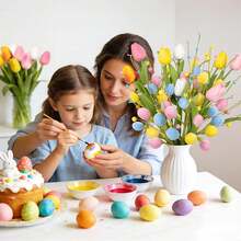 Eunhdet 12Pcs Easter Drations For Home With Eggs &Amp; Tulips, Easter Flowers Picks Centerpieces For Tables Dr Vase Filler, Artificial Flowers Spring Flowers Drations Indoor Outdoor - 1 YEAR - 查看 4