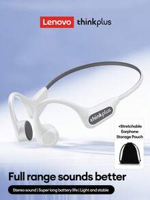 Lenovo 联想 X3PRO 骨传导耳机，带便携盒，TWS 真无线蓝牙耳机，驾驶/骑行耳机，运动跑步耳机 - 白灰+收納袋 - 查看 12