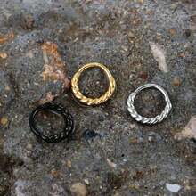 1PC 316L Stainless Steel Twist Hinged Nose Rings Septum Cartilage Ear Clicker Hoops For Women Men Daily Wear Body Piercing Jewelry Earrings - 2172 - View 8