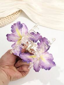 1pc Summer Fresh Floral Double-Sided Hair Claw Clip, Sweet & Cute Tropical Beach Daily Hair Accessory For Women Summer Beach Flower Hair Clips,Holiday,Travel - Multicolor - View 7