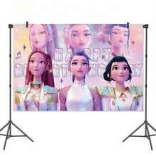 1pc K-Pop Witch Girl Group Backdrop, Party Photography Background, Random Style - Multicolor - View 2