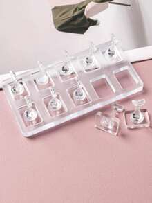 5/10 cái Kệ trưng bày móng tay acrylic trong suốt không từ tính, Giá trưng bày nhãn dán móng tay, Bàn tập làm móng, Dụng cụ làm móng DIY - Trong sáng - Xem 5