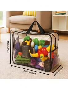 This 4 Packs Of Thickened, Transparent, Large-Capacity Plastic Storage Bags Features A Sturdy Zipper Pull And Is Suitable For Organizing And Storing Travel Items, Clothing, Building Blocks, And Various Household Items. A Must-Have For Homes - Multicolor - View 6