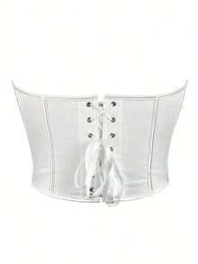 New Black Matte Surface Strapless Slim-Fit Corset For Women, Sexy Body Shaper Top, Suitable For Wearing With A Dress SDRD - màu nâu - Xem 10