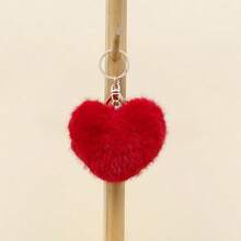 可爱心形钥匙扣，毛绒绒挂件，高品质饰品，男女皆宜 - 彩色 - 查看 8