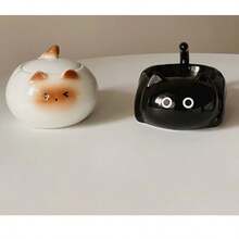 Tabletop Ashtray, Siamese Cat Cartoon Ceramic Covered Ashtray, High-Quality Home Decor Ashtray - Multicolor - View 9