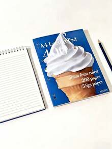 200张A4活页纸，55克不渗墨笔记本内页纸，可爱食物系列（汉堡/冰淇淋），返校季可爱日记本 - 多色 - 查看 6