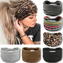 6pcs Women's Wide Headbands, Unisex Knotted Headwraps, Large African Style Headbands Hair Accessories Summer Beach Hair Bands - Multicolor - View 19