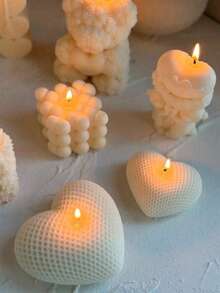 3件套（大/中/小）编织心形硅胶模具，DIY情人节礼物，心形手工皂、蜡烛、石膏、树脂工艺模具 - 3PCS - 查看 3