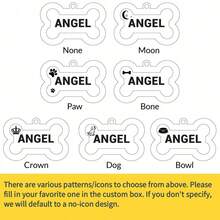 Custom Personalized Pet Dog ID Tags, Engraved Stainless Steel Name Tags, Bone-Shaped Glitter Design, Waterproof And Silent Dog Tags For Small Dogs And Cats - Multicolor - View 10