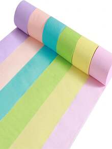 1/6 Gulungan, Pita Kertas Krepe Warna Pastel, Dekorasi Ulang Tahun Pastel, Dekorasi Pesta Pelangi, Perlengkapan Latar Belakang Pernikahan (1,8 In X 82 Ft/Gulungan), Dekorasi Halloween, Dekorasi Natal - MultiWarna - View 7
