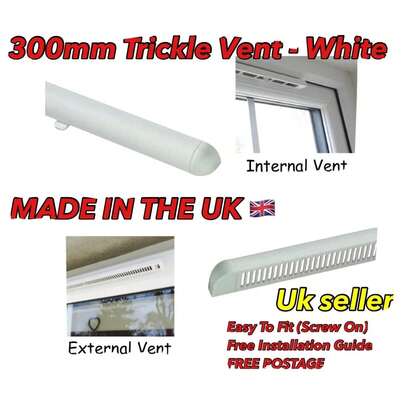 White UPVC & Timber Windows For, Premium Trickle Vent 300mm (BOX OF 10)