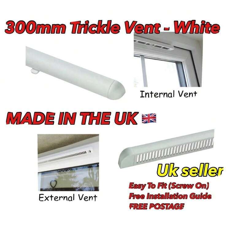 White UPVC & Timber Windows For, Premium Trickle Vent 300mm (BOX OF 10) - C - View 1