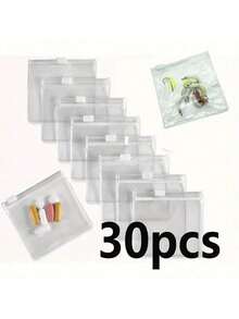 30个可重复使用的拉链首饰收纳袋 - 無色 - 查看 8