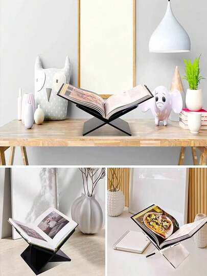 Nordic-Style X-Shaped Bookshelf, Home Office Storage Rack, Student Book Organizer, Simple Storage Rack For Offices And Living Rooms