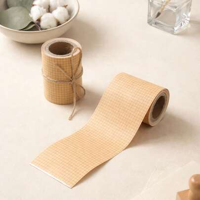 1pc 3m Kraft Washi Tape,Vintage Wedding Decorative Masking Tapes Suitable For Gift Packaging,DIY, Art Journaling, Bouquet Wrapping, Wedding Favors, Birthday Gifts Sealing Label Stickers, Back To School And More, DIY Art Craft Scrapbooking Journaling Notebook Planner Stationery Supplies, Party Favors