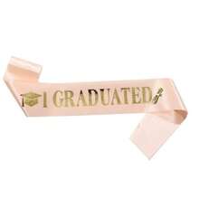1 PIEZA Cinta de graduación para la clase de 2026, impresa con la frase "¡Me gradué!" y con letras doradas y un diseño de gorra de graduación. Perfecto para fiestas de graduación, regalos de graduación, ceremonias de graduación, baile de graduación y oportunidades fotográficas. - Ver 6