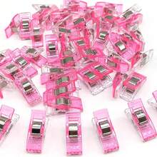 50 Pcs Sewing Clips Colorful Multipurpose Plastic Craft Crochet Knitting Clothes Clips Color Paper Binding Clips OSKU - Transparent 50pcs - View 11