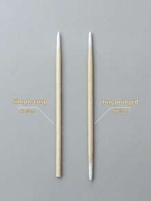 100pcs White/Pink Double-Ended Single-Ended Wooden Nail Polish Remover Sticks, Nail Cleaning Cotton Swabs,Small Dual-Headed Eyebrow Makeup Tools, Multi-Functional Pointed Cleaning Cotton Swabs To Meet A Variety Of Daily Needs - View 7