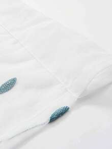 1件刺绣薄纱窗帘，花卉图案，带杆袋，防紫外线，透气，涤纶面料，无衬里，适用于客厅、卧室、餐厅 - 藍色 - 查看 4