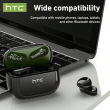 The HTC NE51 Compact In-Ear Headphones Offer 3D Surround Sound, Are Compatible With A Variety Of Devices, And Have A Charging Case That Provides Up To 4 Hours Of Battery Life, Making Them Ideal For Sports, Work, Gaming, And A Variety Of Other Occasions. - View 4