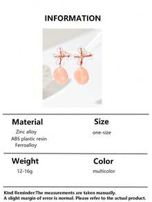 一对优雅性感复古波西米亚风古银色金属花朵耳环，金色花蕊，波浪形陶瓷吊坠，不对称合成树脂蓝色块状吊坠耳环，适合性感派对、节日佩戴。新款花朵造型水滴形树脂块状吊坠耳环，花朵造型流苏吊坠耳环，多种树脂颜色图案可选，每个树脂块均有注塑成型痕迹，敬请谅解。 - 彩色 - 查看 6